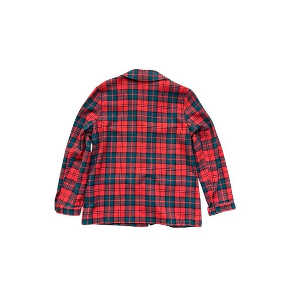 Vintage Pendleton Red Black Plaid Pattern Blazer & Skirt Set Size 14 - Picture 4 of 10